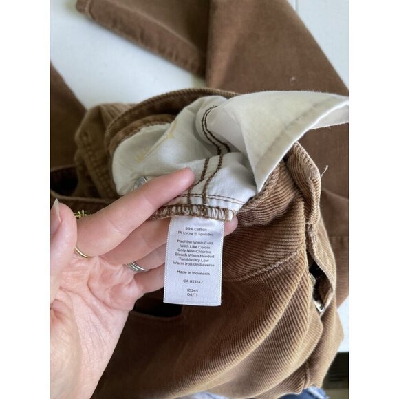 Talbots 14P Brown Tan Curvy Corduroy Cords Straight Pants - Picture 9 of 9